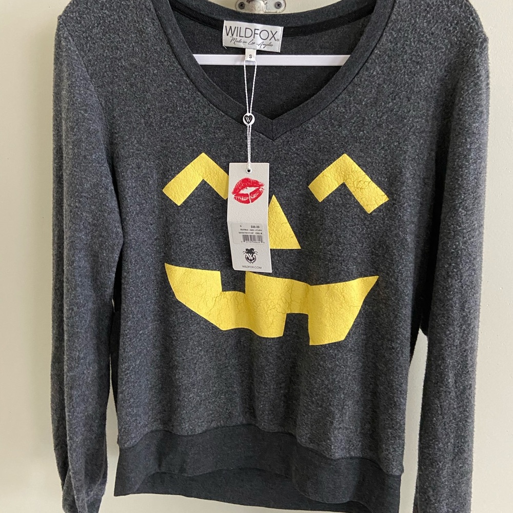 NWT Wildfox Jack O’Lantern Sweater BBJ Pumpkin
